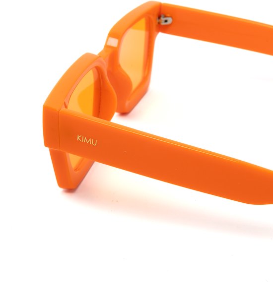 KIMU Bril Oranje Koningsdag Vierkant Dik Montuur - Oranje Glazen - Rechthoekige Zonnebril Hollywood EK WK Nederland Holland Koningsdag Koningsdag van KIMU — afbeelding 3