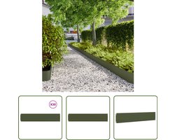vidaXL Gazonranden 30 st 20x103 cm koudgewalst staal olijfgroen - Gazonranden - Tuinranden - Terrasranden - Borders - Groenvoorziening