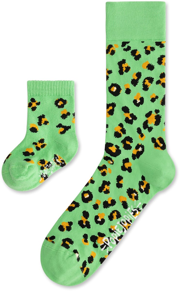 Popiejopies matching sokken Pittige Panter | maat: 41-46 + 12-24 maanden | panterprint sokken
