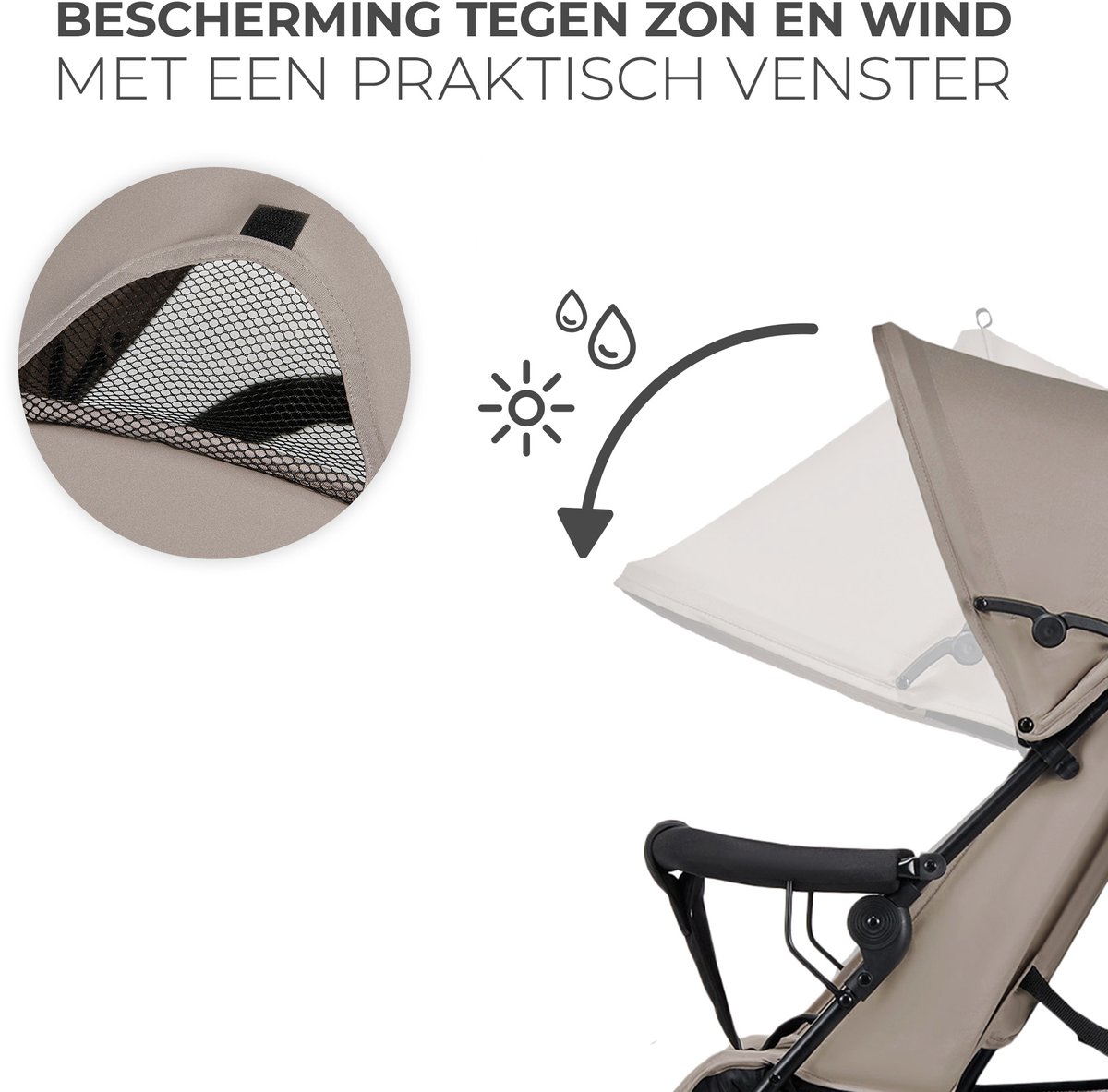 Kinderkraft TIK - Buggy - Lichtgewicht 6,5 kg - Verstelbaar Tot Ligpositie - Beige – foto 8