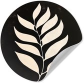 WallCircle® - Papier peint cercle 50x50 cm - Stickers muraux Feuille - Wit - Minimaliste - Cercle mural salon - Cercle mural chambre - Décoration de chambre autocollante - Accessoires de Décoration murale