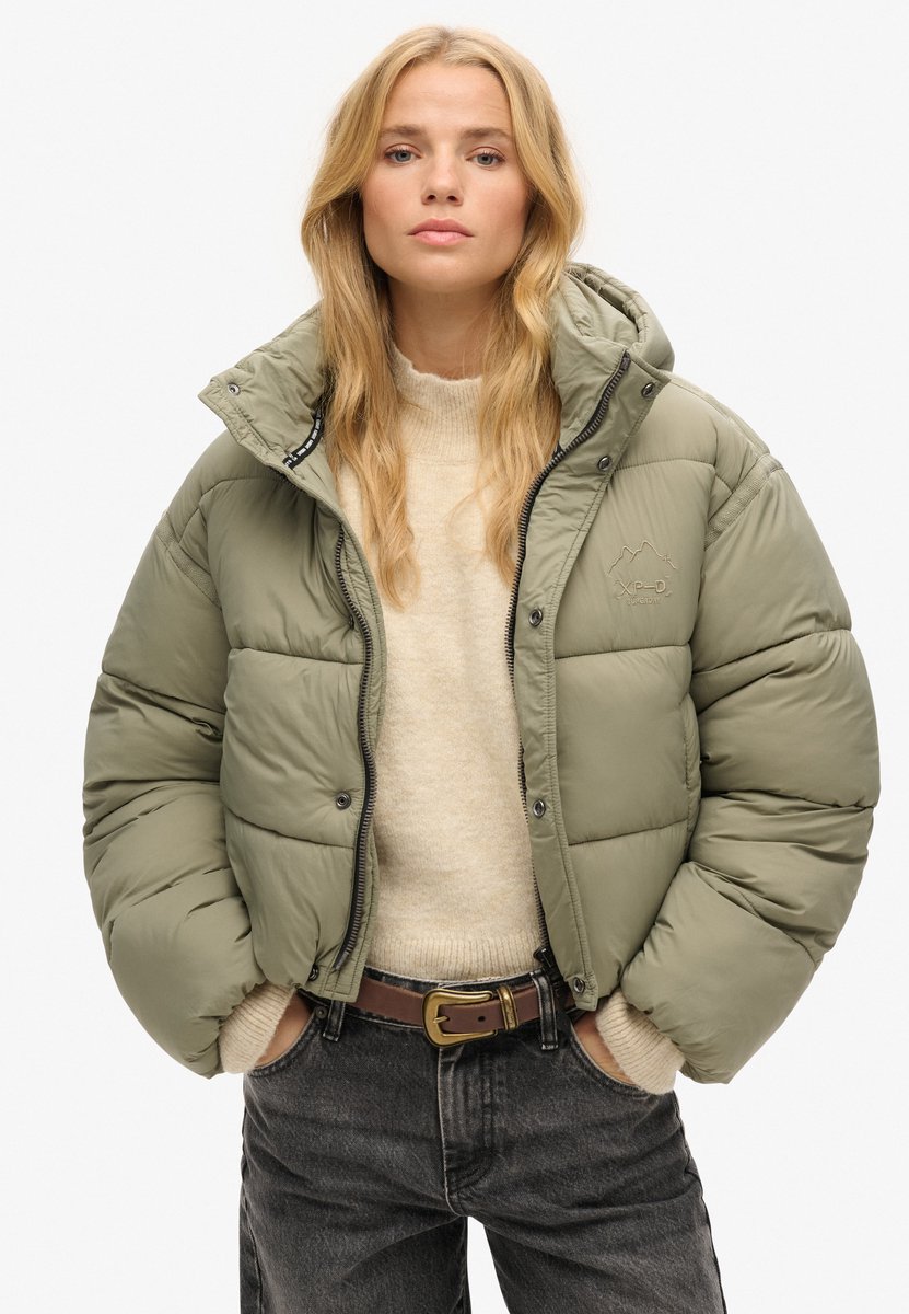 Superdry Korte Cocoon pufferjas Dames Gewatteerde jassen Khaki