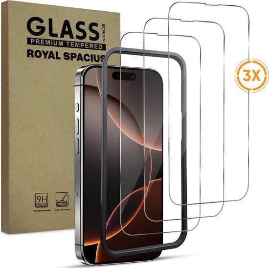 Screenprotector geschikt voor iPhone 16 pro – Met Uitlijn tool – Gehard Beschermglas – Tempered Glass Screen Cover – 3 Stuks