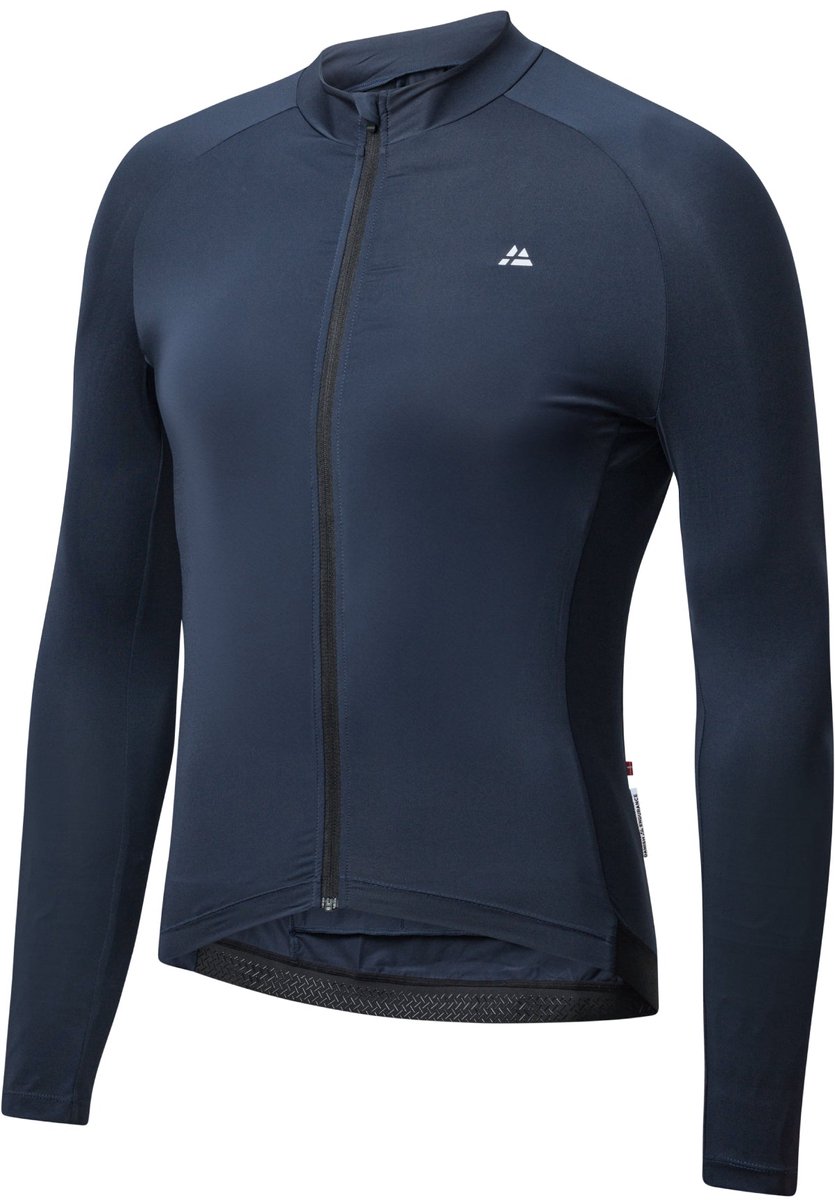 DANISH ENDURANCE Fietstrui voor Heren - Wielershirt - Lange Mouwen - Quick-Dry - Achterzakken - Marineblauw - Maat M