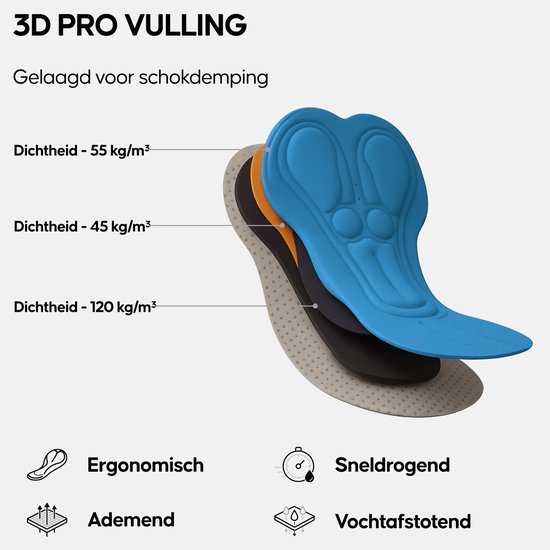 DANISH ENDURANCE Wielershort Heren - 3D Pro Padding - Sneldrogend - Voor Lange Afstand Fietsen - Zwart - Maat M — afbeelding 5