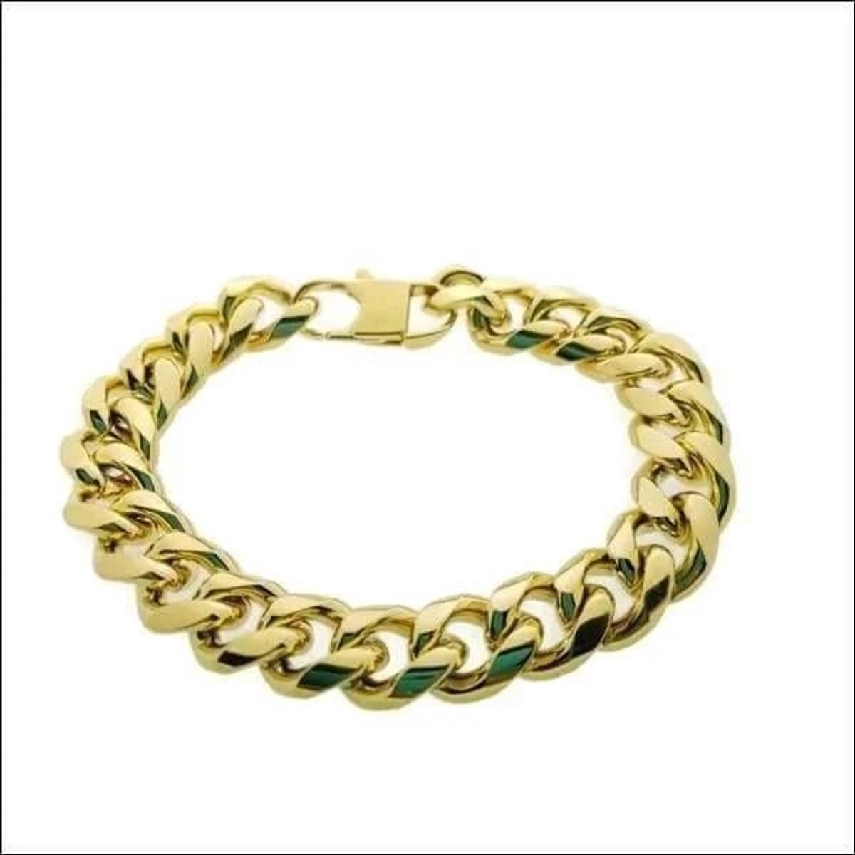Aramat Jewels | Armbanden | Goudkleurige Stalen Gourmetarmband 21cm | | | |13mm | Staal | Volwassenen | Verkleurd niet