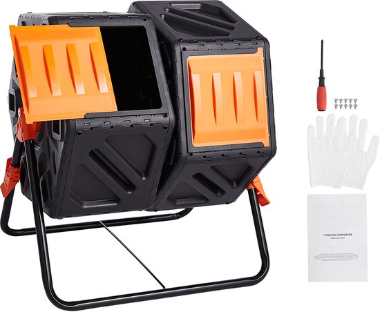 Dual Chamber Compostbak, 37 Gallon - 2 Schuifdeuren - BPA-Vrij Ontwerp ...