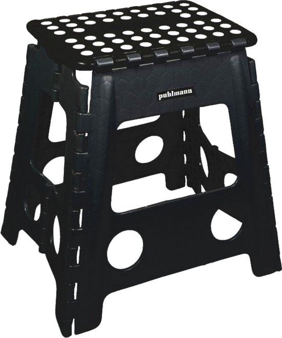 PUHLMANN - Tabouret pliable JAMES XL GY, Tabouret pliable xl / plastique / gris / noir