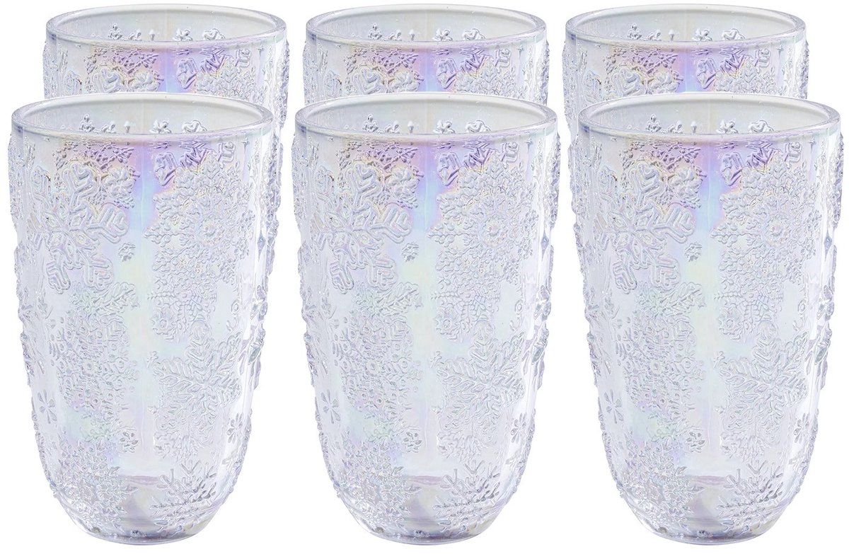 Waterglazen Ice Flowers paars (6/set) Kare Design