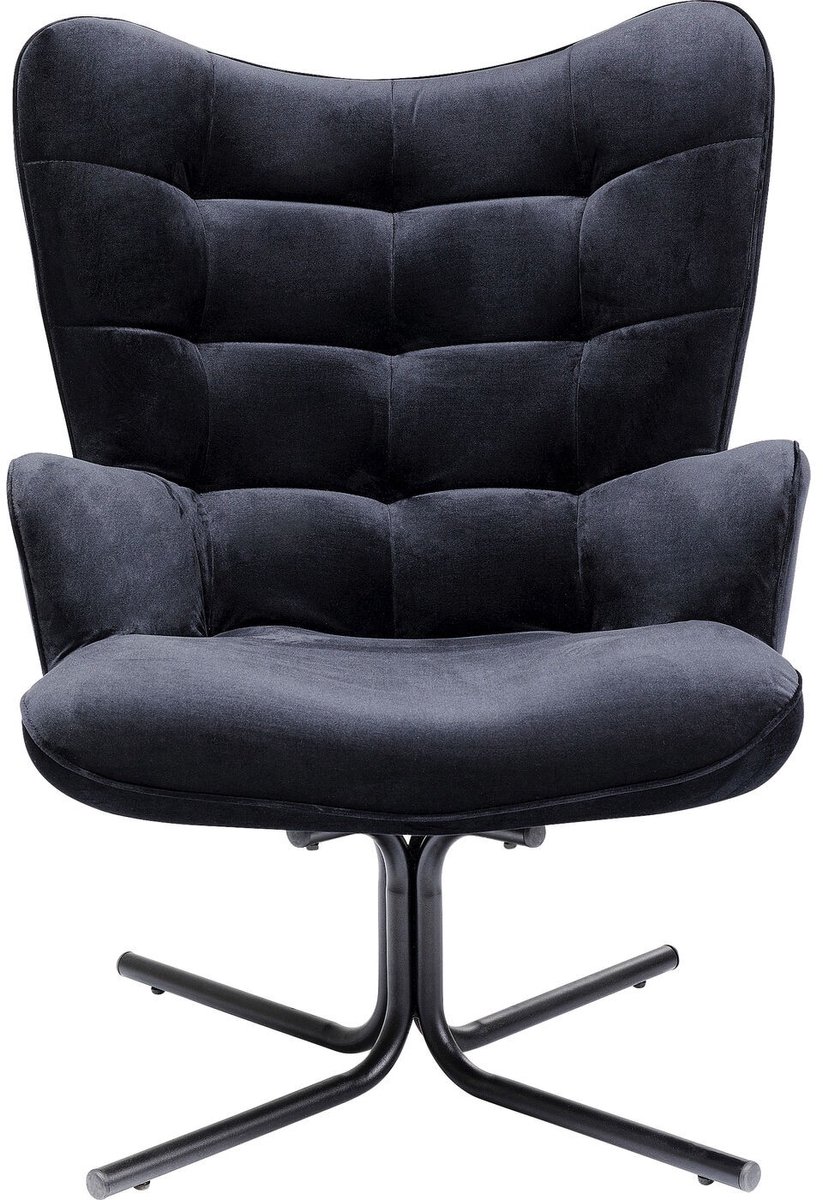Kare Design Oscar Velvet Fauteuil - Fluweel Zwart