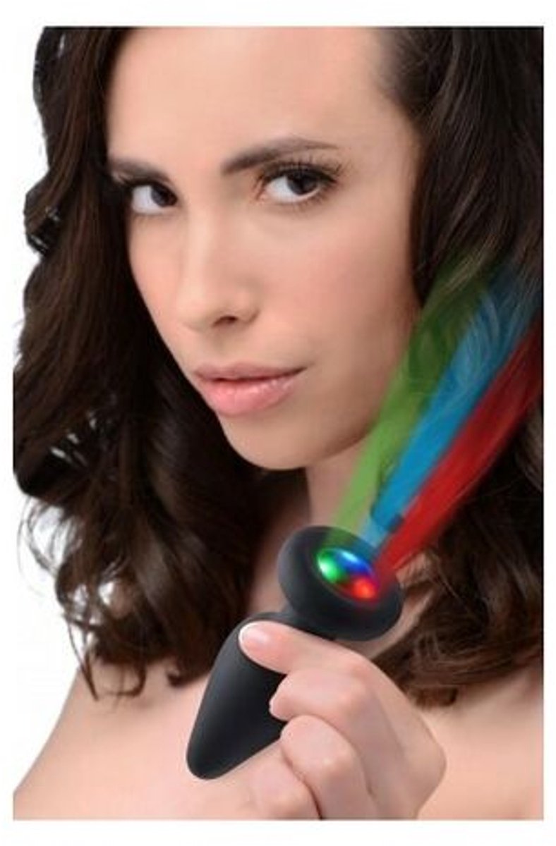 Goedkoopste XR Brands Silicone Light Up Butt Plug - Small black