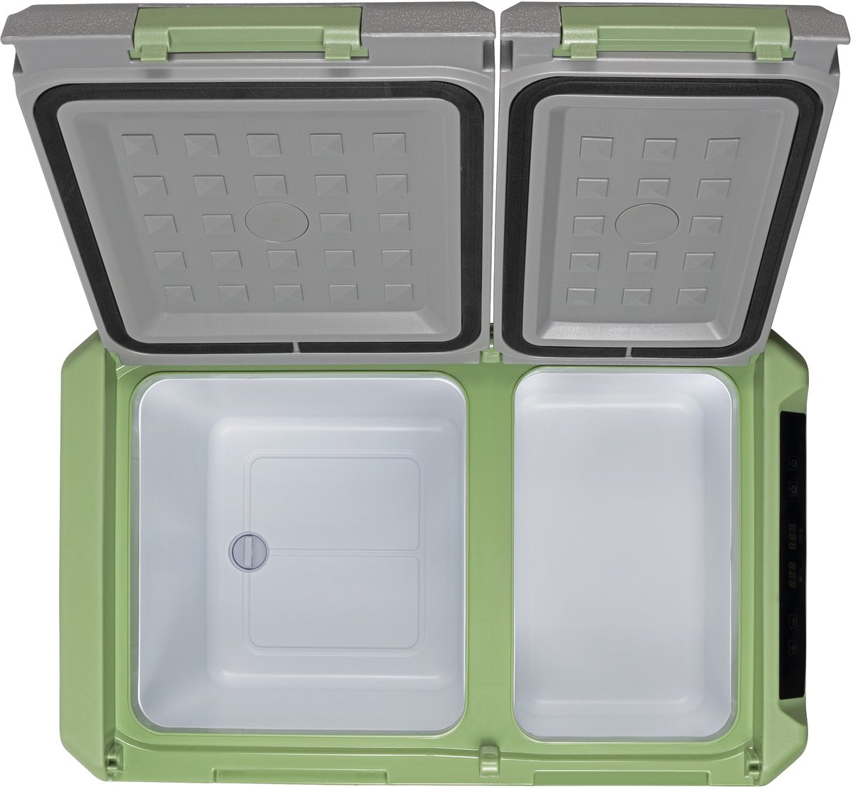 Steamy-E Elektrische Compressor Koelbox - Dual Compartment - Tegelijk koelen en vriezen - 32 liter - 12V en 230V - voor auto en camping - Grijs – foto 6