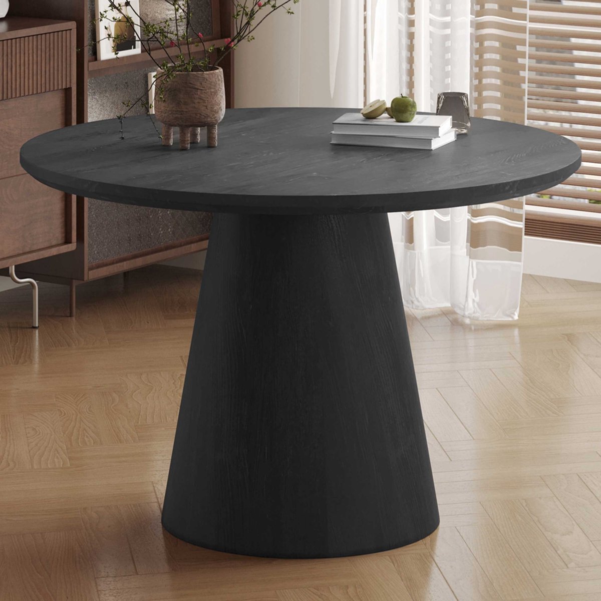 Tafel 'Miklos' 120 cm Rond Decor Donkerbruin