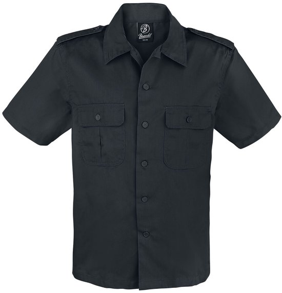 Brandit Legerhemd met kort mouw Heren Shirt met korte mouwen - zwart - 7XL
