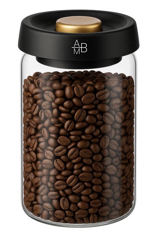 Adore Maison Barista Vacuüm Bewaarpot 900ml – Luchtdichte Koffiebonen Opslag Pot van Borosilicaatglas – Versheidsbehoud en Vochtbestendig