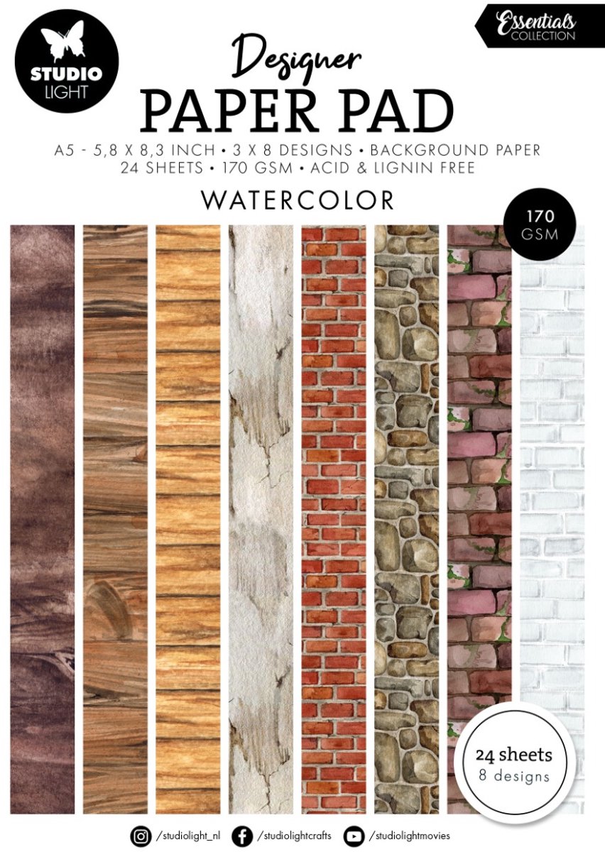 Designer paper pad Watercolor - Essentials nr. 330