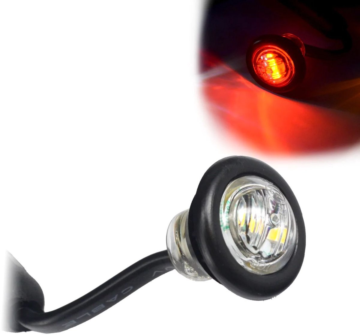 Markeringslicht - Ledson - Pearl - Helder - Rood - 12V-24V
