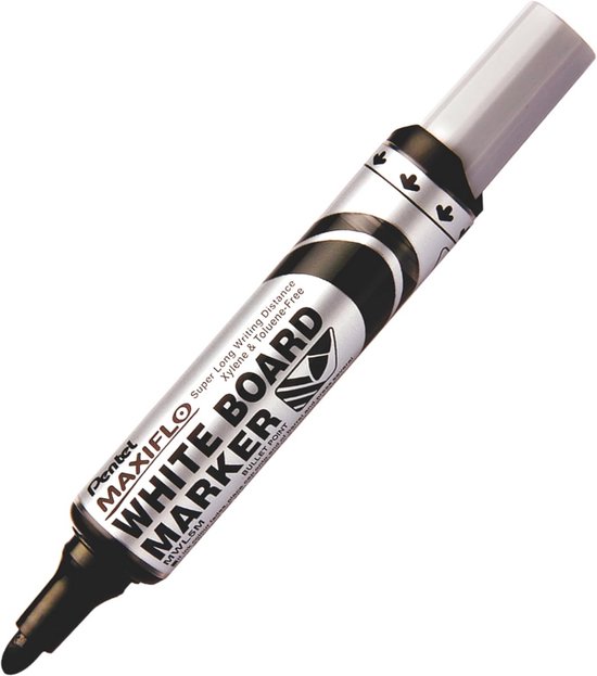 ABEIER Whiteboardmarker, 12 zwarte boardmarkers met spons, magnetische whiteboardstiften, Dry Erase markers, ronde punt 1-2 mm, ideaal voor thuis, school, kantoor