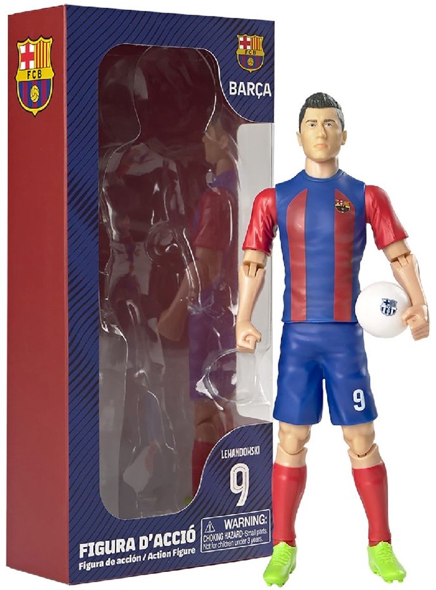 van der Meulen FC Barcelona Lewandowski voetbalfiguur 20cm speelgoed.