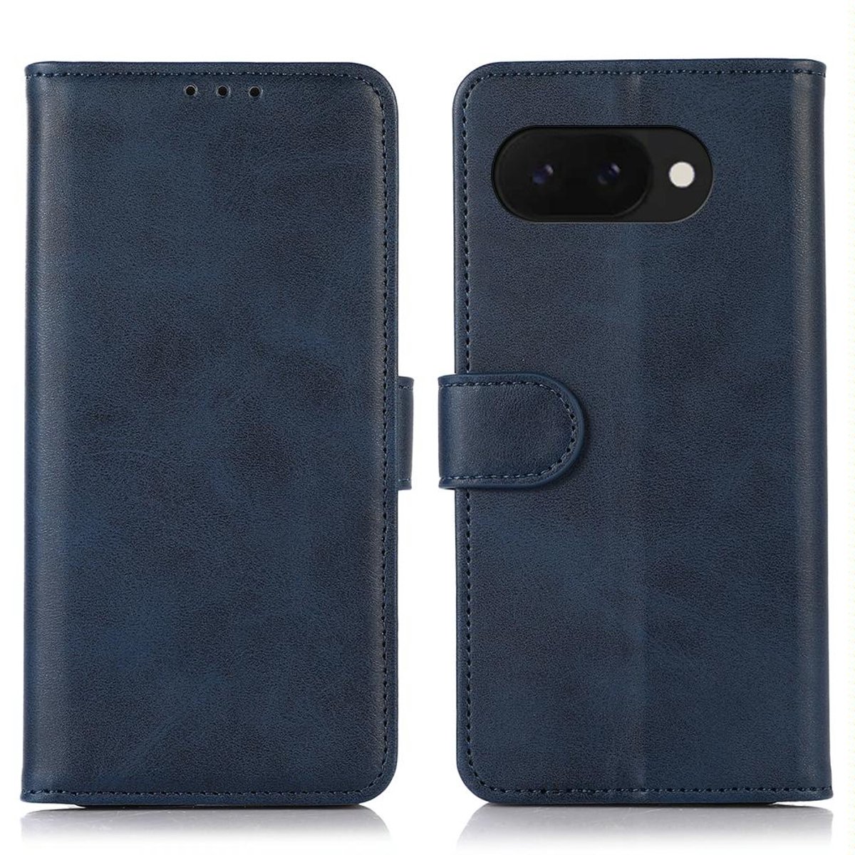 Mobigear Telefoonhoesje geschikt voor Google Pixel 9a Hoesje | Mobigear Wallet Bookcase Portemonnee | Pasjeshouder voor 3 Pasjes | Telefoonhoesje voor Pinpas / OV Kaart / Rijbewijs - Blauw