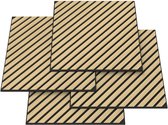 Panneau mural acoustique Vang, lot de 4 pièces, 44 m², diagonale, couleur chêne, 60 x 60 cm, NEU.HOLZ