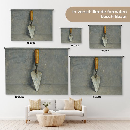 Wandkleed 120x90 cm - Wanddoek Troffel - Verf - Gereedschap - Wandtapijt - Wandkleden
