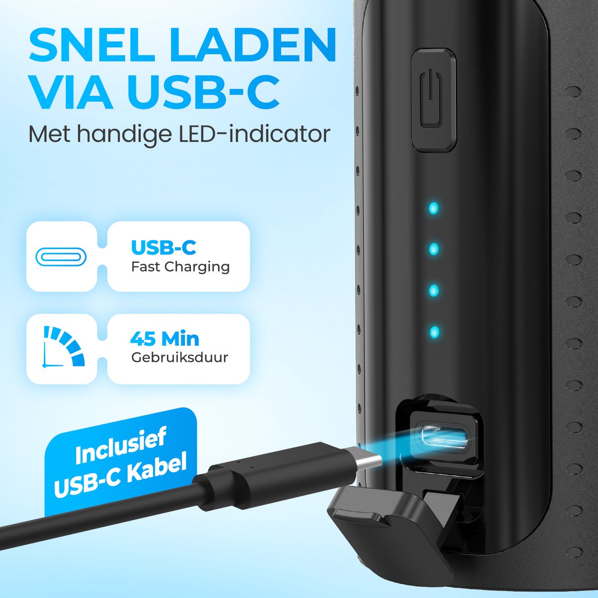 Regal Tech® Elektrische pomp luchtbed/zwembad- Luchtbedpomp - Opblaaspomp - 4000 mAH accu - 300 liter/Min — afbeelding 2