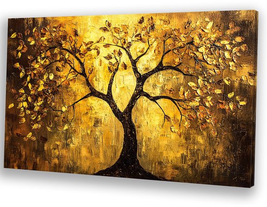 Artaza Canvas Schilderij Vierluik Hert In Het Bos - Herfst - 160x120