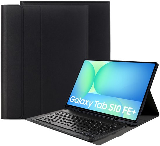 Étui clavier Just in Case pour Samsung Galaxy Tab S10 FE+/Galaxy Tab S9 FE/Galaxy Tab S9 - Noir Zwart - Similicuir - Disposition AZERTY