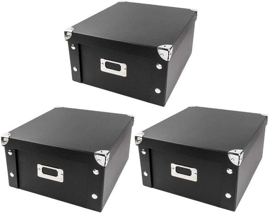 Spetebo 3-delige set opbergdozen met deksel 51 x 37 cm - Vruchten - Stapelbox van karton met handvatten 45 liter - Organizer opbergbox veelzijdig speelgoed kist cadeau doos stapelbaar