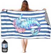 Serviettes Microfibre 2 Pièces Jokisa - Grande 180x90 Cm + Sport 100x50 Cm - Séchage Rapide, Sans Sable - Plage, Fitness, Voyage