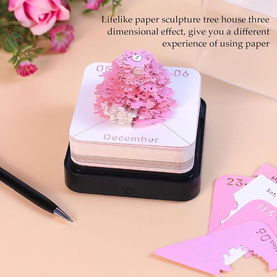 Kalenderstukken Tijd Kunstpapier 3D Maandelijks Cadeau Decoratie Realistisch Multifunctioneel 2024 Kladblok Bureau Green Tree House Kalenderstukken Tijd Kunstpapier 3D Maandelijks Cadeau Decoratie Realistisch Multifunctioneel 2024 Kladblok Bureau Green Tree House