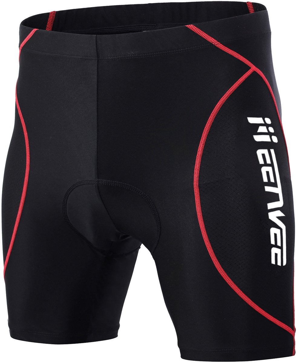 MEETYOO Fietsbroek Heren - Mtb Broek - Mountainbike - Fietskleding Short - Sportbroek Korte Fietsbroek Met Zeem 4D-B-Rood-S