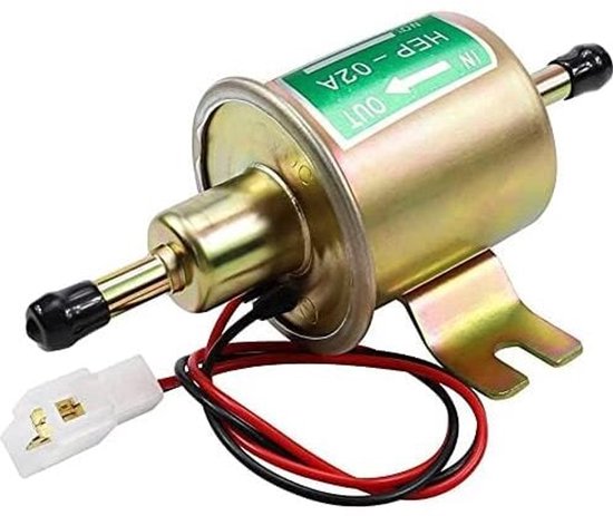Foto: Geschikt voor litensh universele elektrische brandstofpomp drukgas diesel inline lagedruk metalen pompmodule inline boutbevestigingsdraad voor benzine en diesel hep 02a goud 