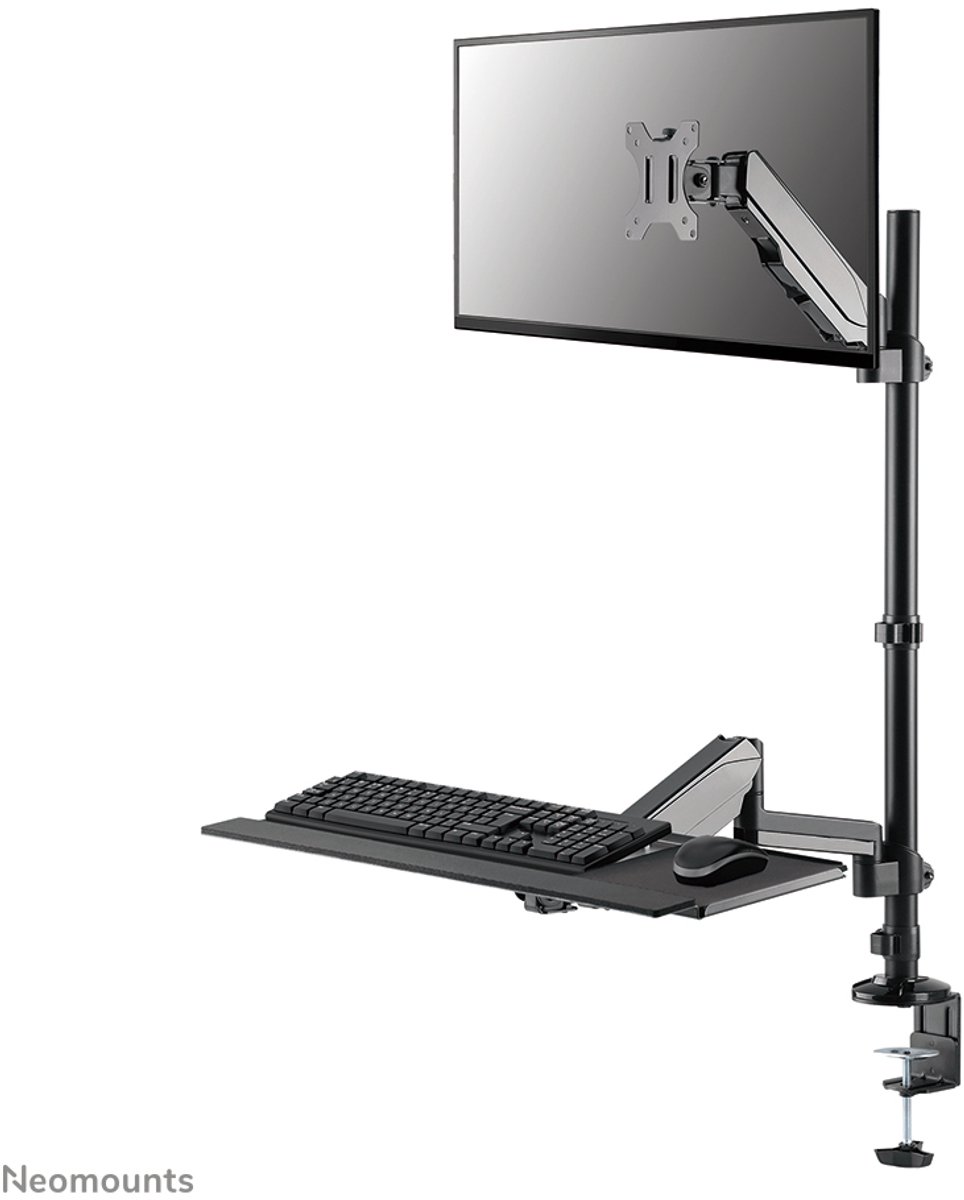 Neomounts DS90-325BL1 Zit-sta werkstation bureau 1 scherm - 17-32" - 1-9 kg (curved 6 kg) - gasveer - zwart
