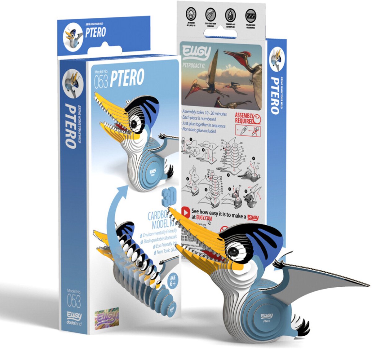 EUGY 3D Puzzel - Ptero - Prehistorie - Duurzaam - Verzamel Ze Allemaal - 6 Jaar — afbeelding 4