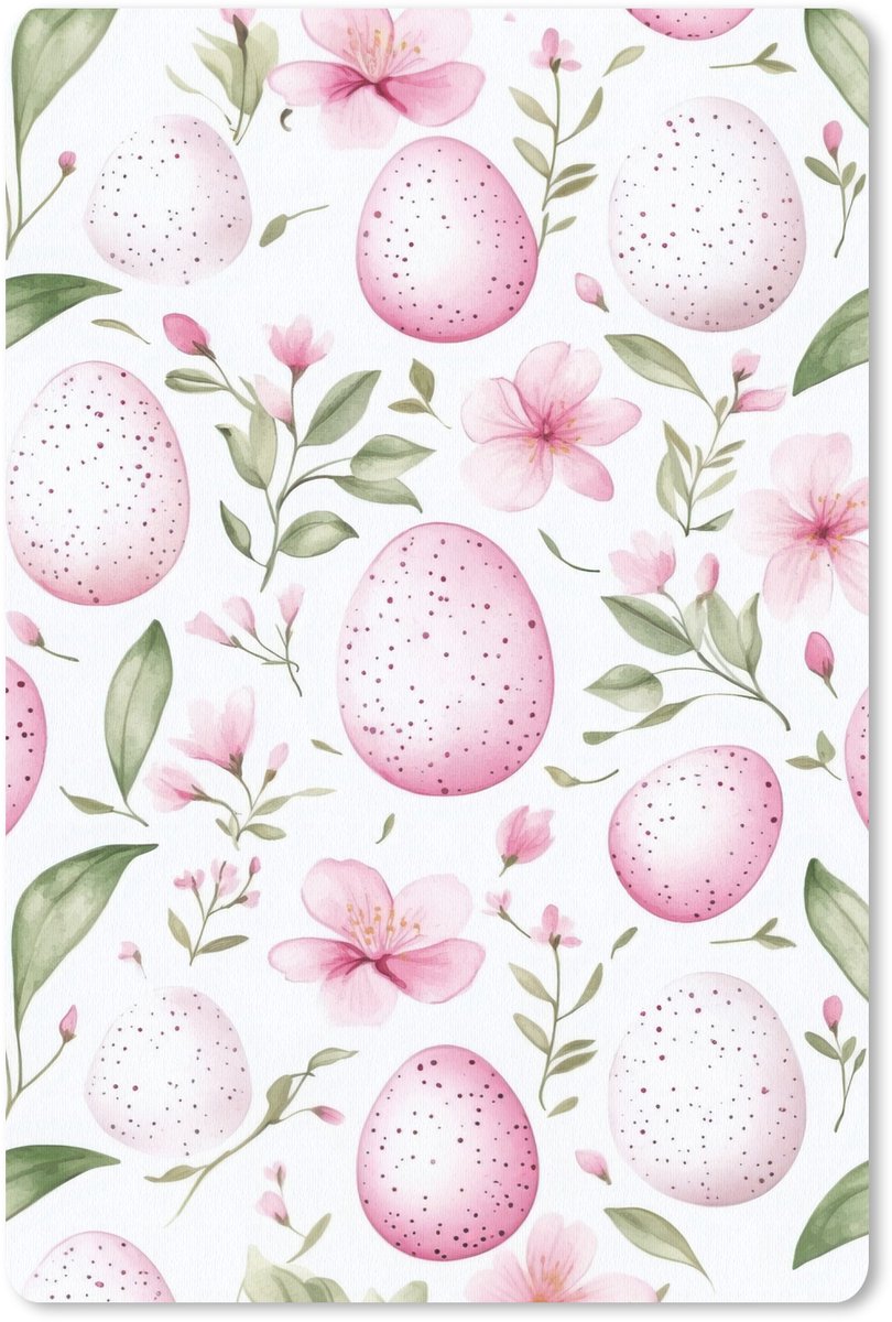 Muismat 18x27 cm - Mousepad Patroon - Eieren - Roze - Pasen - Muismatten