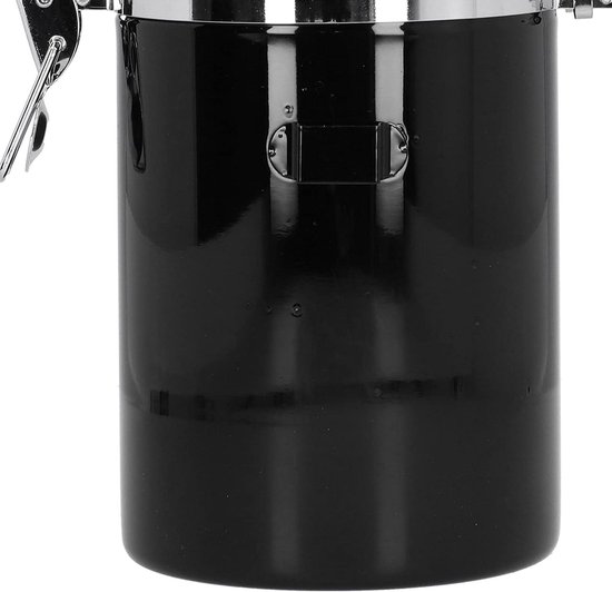 Récipient à grains de café en acier inoxydable, récipient de stockage hermétique avec valve de sortie pour cuillère, pour grains, sucre, Thee (Zwart)