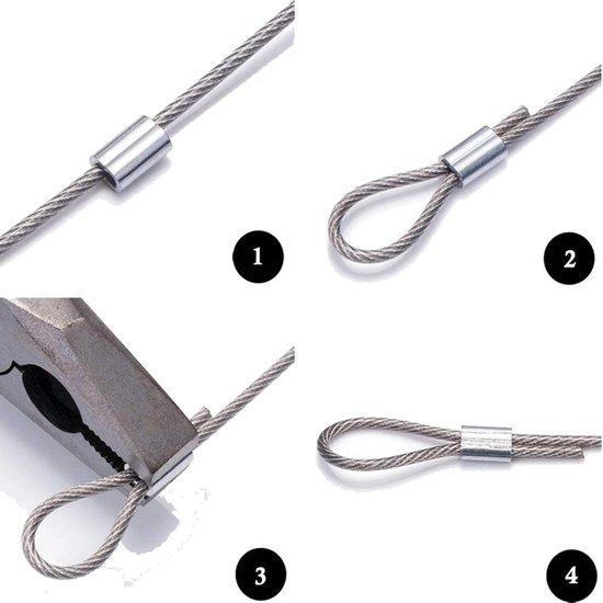 20 STK kabelklem M2, 304 roestvrij staal kabelklem set, kabelklemmen 3mm, draadkabelklemmen, kabelklem voor staalkabel draadkabel waslijn luifel bevestigd, met 7mm sleutel 20 STK kabelklem M2, 304 roestvrij staal kabelklem set, kabelklemmen 3mm, draadkabelklemmen, kabelklem voor staalkabel draadkabel waslijn luifel bevestigd, met 7mm sleutel