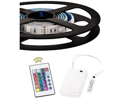 1 m Flexibele RGB LED Strip Lights op Batterijen met Voeding en 24-toetsen RF Afstandsbediening