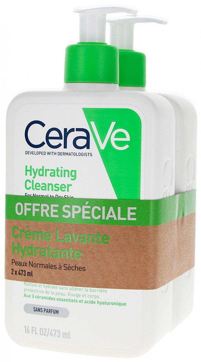 CeraVe Hydraterende Crème Wash Set van 2 x 473 ml