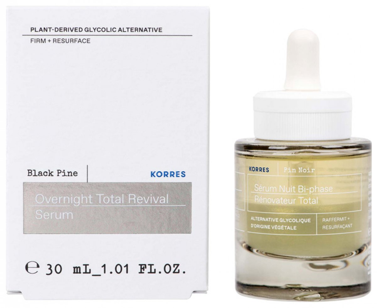 Goedkoopste KORRES Black Pine Overnight Total Revival Serum 2-fasenserum met zwarte den - 30 ml
