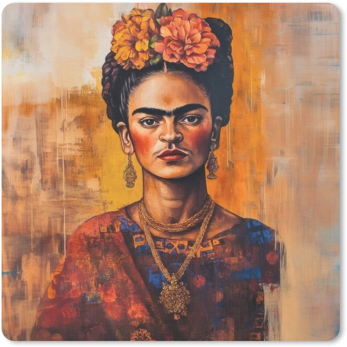 Muismat 20x20 cm - Mousepad Portret - Sieraden - Schilderachtig - Muismatten
