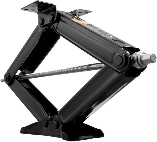 RV - Cric à ciseaux avec manivelle, pied et niveau à bulle (2 pièces) - Stabilisateur pour mise à niveau, hauteur de levage 103-595 mm, capacité de charge jusqu'à 2948 kg, robuste et durable