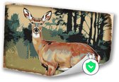 Vintage hert in bos - Hert posters - Muurdecoratie dieren - Digital Art - Slaapkamer posters - Wanddecoratie - poster 70x50 cm