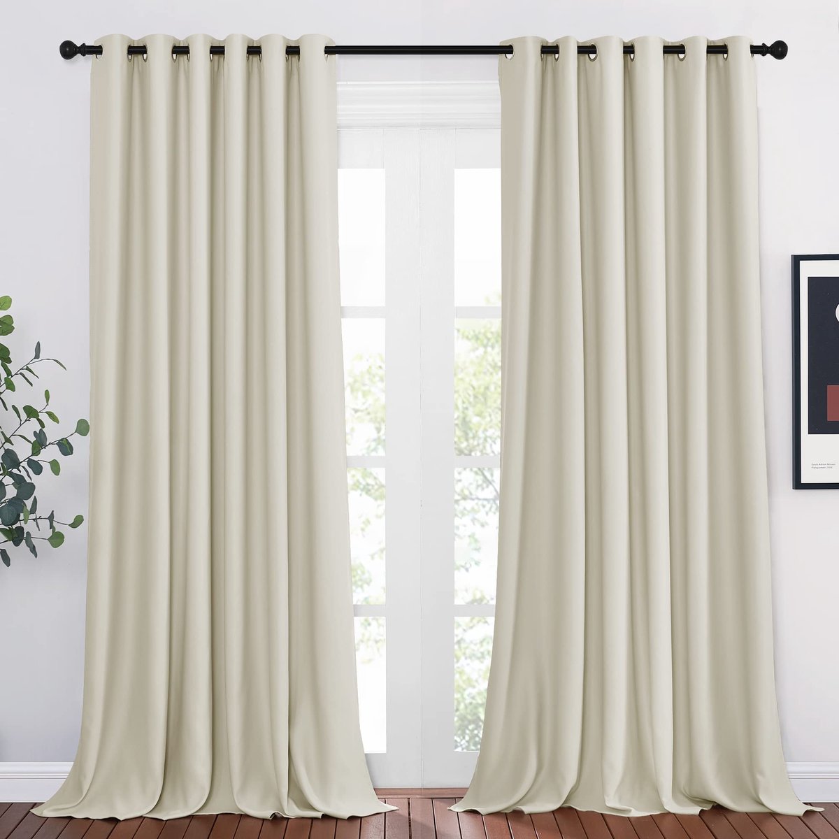 Ibenzoa Verduisterende Gordijnpanelen – Set van 2, 245 x 200 cm lichtbeige