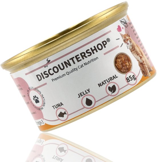 Kattenvoer Tonijn in Jelly – 24x85g – 51% Tonijn & Rijst – Natuurlijk Natvoer voor Katten in Blik – Sappige Kattenvoeding Zonder Toevoegingen