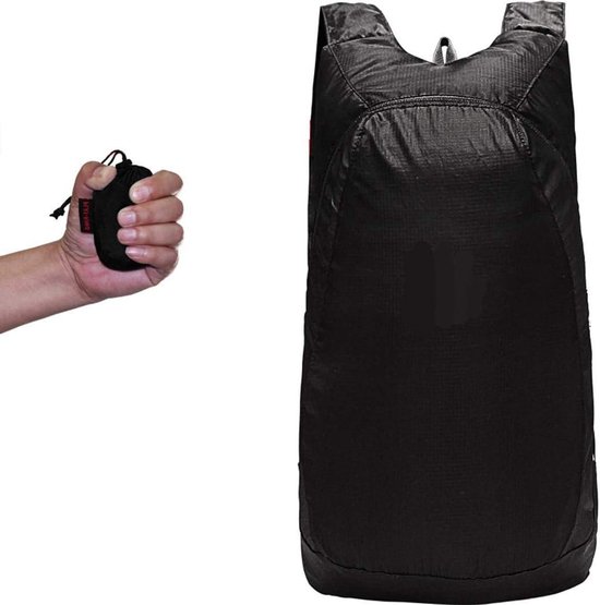 2 stuks ultralichte opvouwbare rugzakken, kleine wandelrugzak, waterdichte wandelrugzak, ultralichte outdoor rugzak, opvouwbare rugzakken voor outdoorsport, reizen, wandelen, kamperen, fietsen, zwart