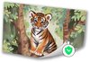 Tijger welp, Digital Art, Oranje, zwart, wit, groen, bruin