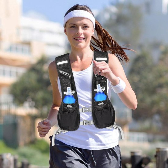 Gilet De Course Avec Sac à Dos – 7 Poches (6 Avant, 1 Arrière) – Respirant, Réfléchissant – Pour Running, Vélo, Randonnée – Homme/femme - 4